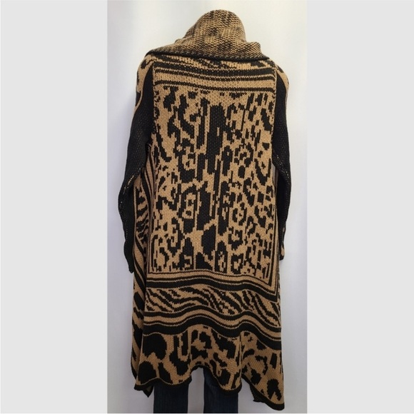 Calvin Klein Sweater Duster Cardigan Zebra Leopard - Picture 9 of 14